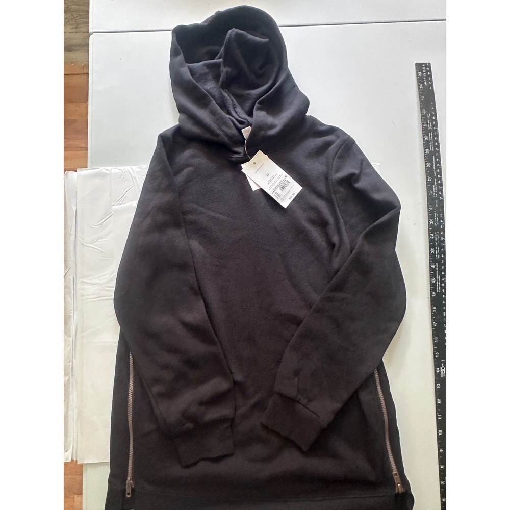 Isabel Maternity Nursing Hoodie Black Side Zip Sweatshirt XS New